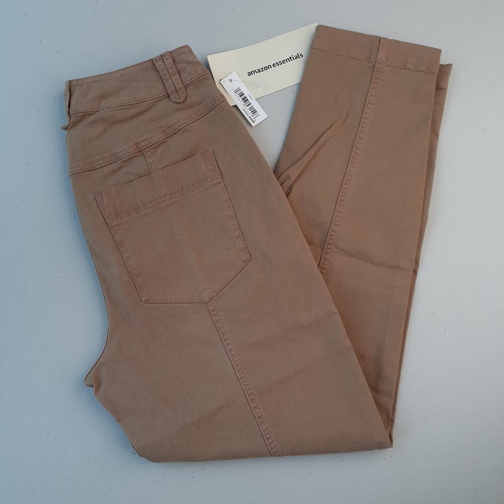 NWT Women's Size 2 Stretch Camel Chino Tan Pants - Amazon Essentials